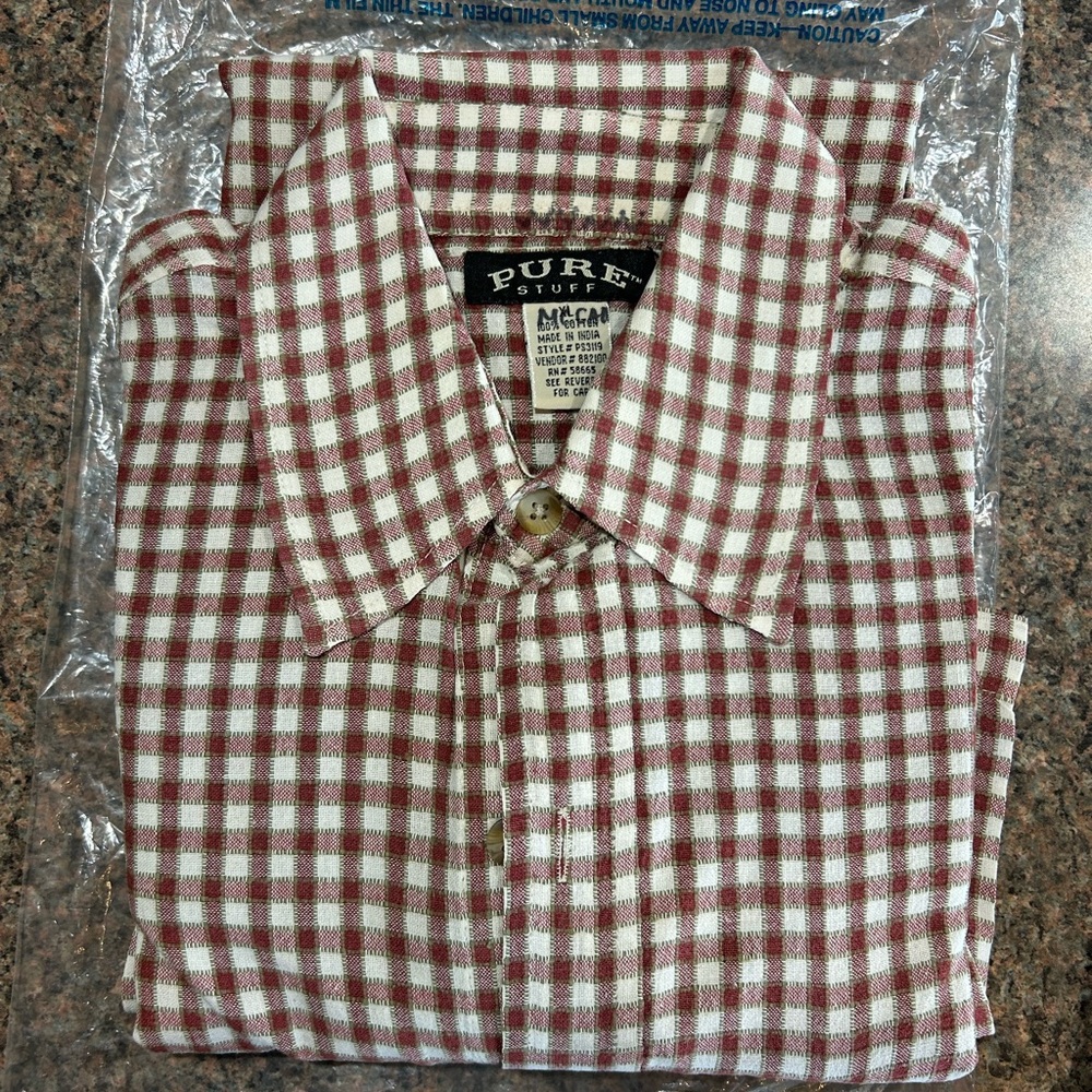 Pure Men's Red Checkered Shirt
